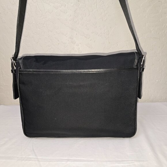 Coach 5118 Track Black Cabriolet Canvas & Leather Crossbody Laptop Messenger - Picture 4 of 16